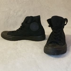 All Black High-Top Converse Sneakers